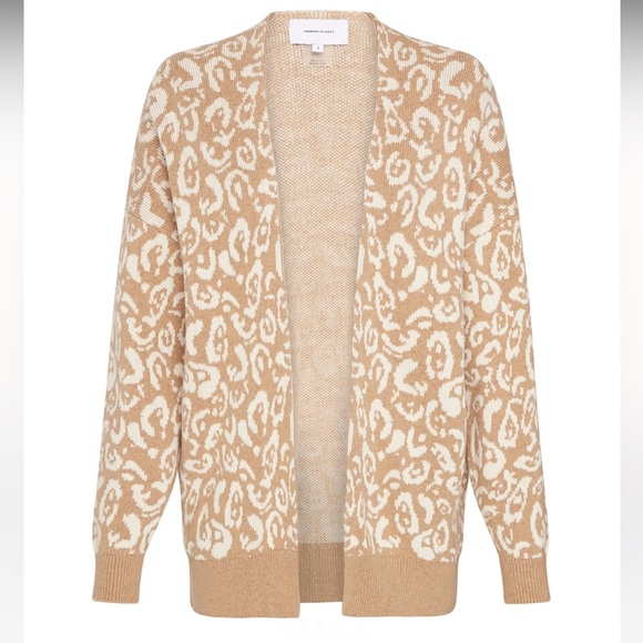 Current Elliott Oversized Cardigan in Camel and Cream Animal Print size medium/2 - Picture 1 of 7